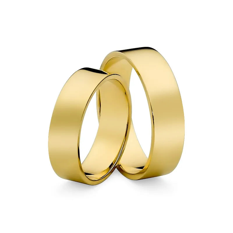 Klassische flache gold Eheringe 6mm