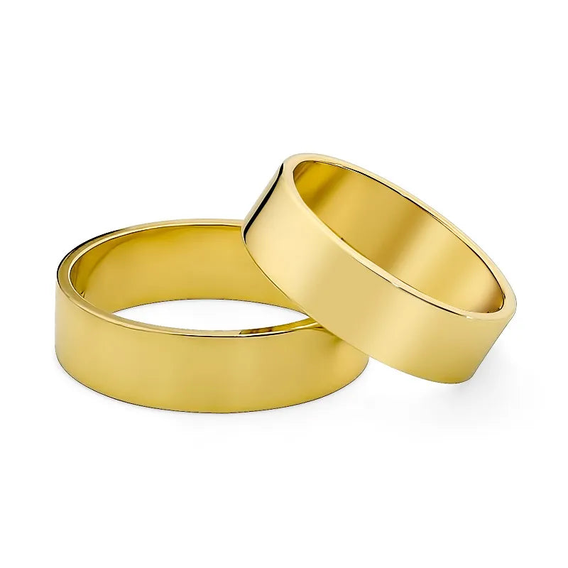 Klassische flache gold Eheringe 6mm
