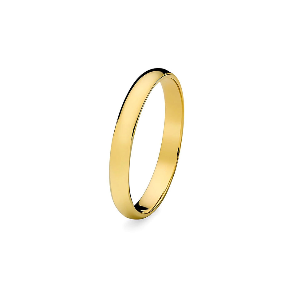 Classic Half-round Single Gold Wedding Band Ring 2mm