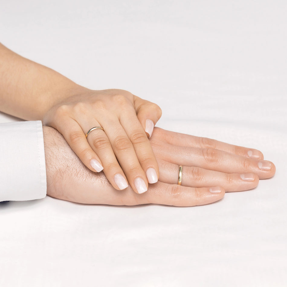 Classic Half-round Single Gold Wedding Band Ring 2mm