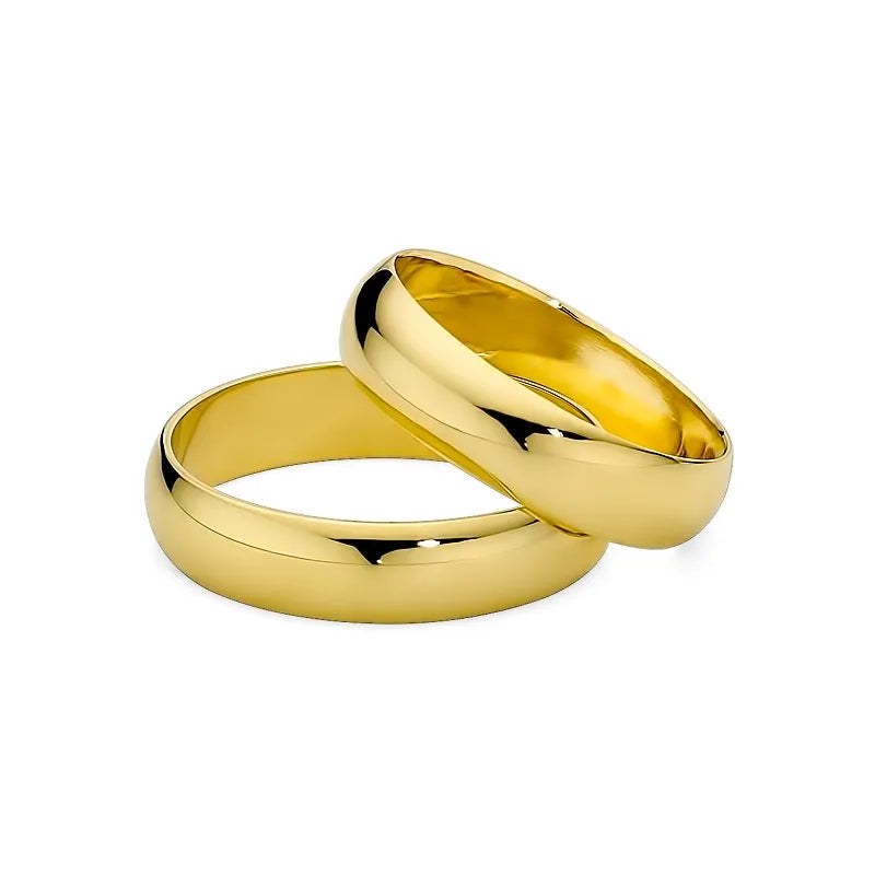 Klassische halbrunde Eheringe aus Gold 5 mm
