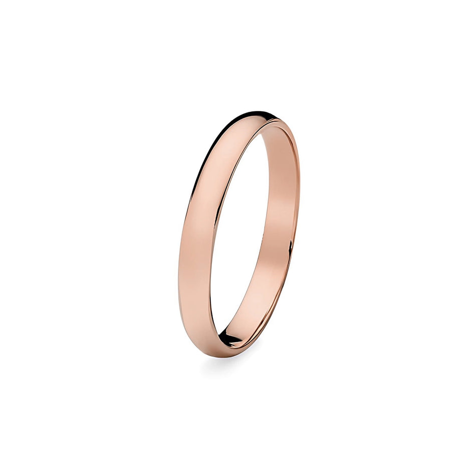 Classic Half-round Single Gold Wedding Band Ring 2mm