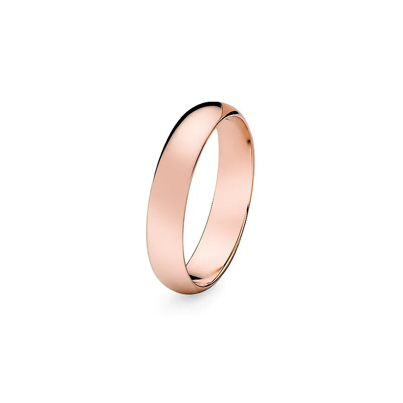 Classic Half-round Single Gold Wedding Band Ring 4mm