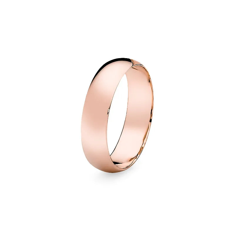Classic Half-round Single Gold Wedding Band Ring 5mm