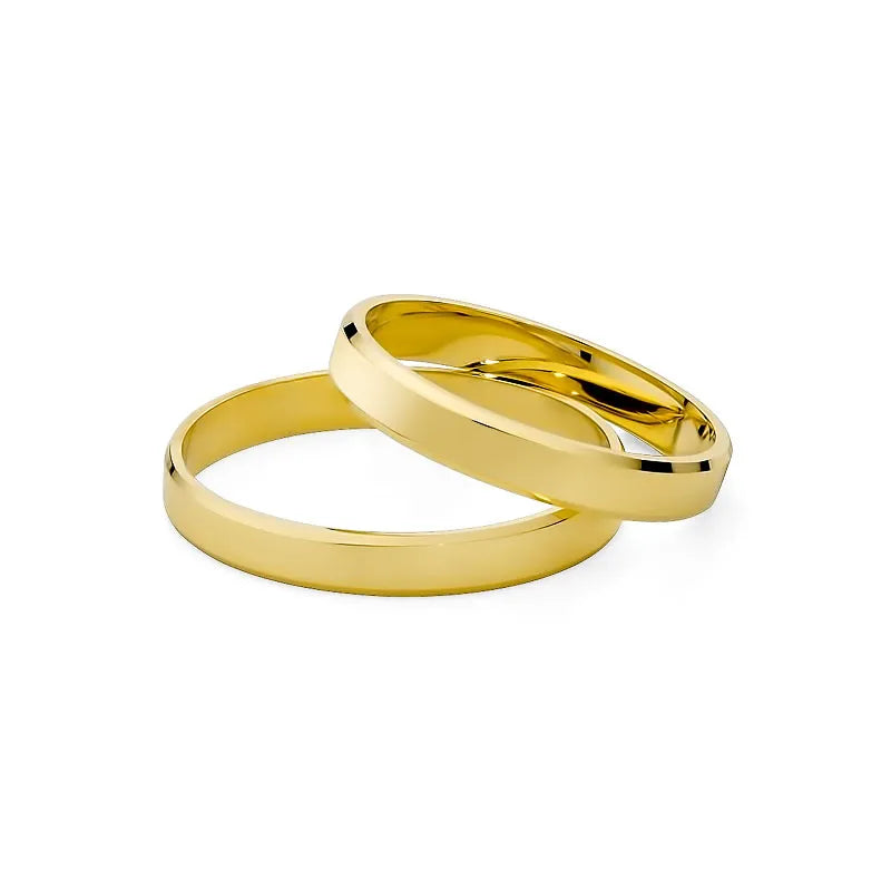 Klassische flache abgeschrägte gold Eheringe 3mm