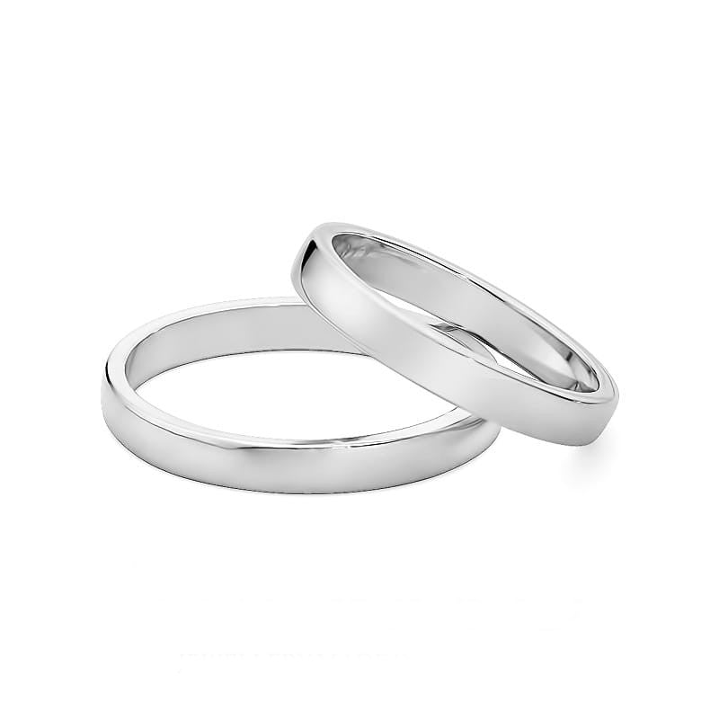 Classic Slightly Rounded Gold Wedding Bands Rings 3mm