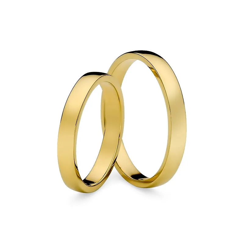 Klassische leicht abgerundete gold Eheringe 3 mm