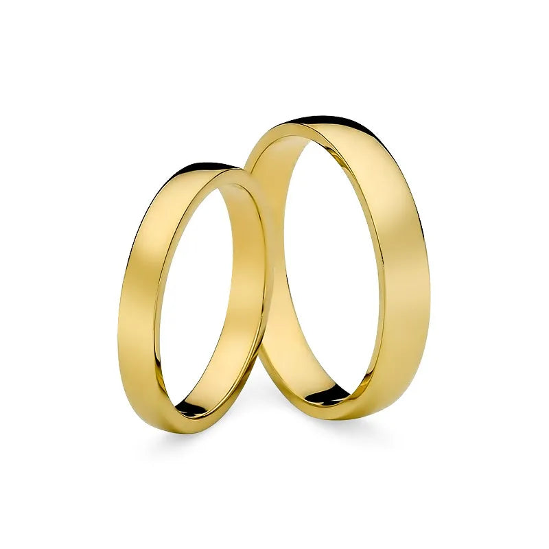 Klassische leicht abgerundete gold Eheringe 3 und 4 mm