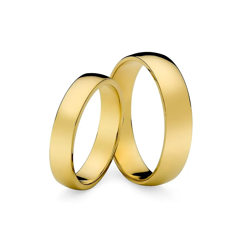 Klassische leicht abgerundete gold Eheringe 4 und 5 mm