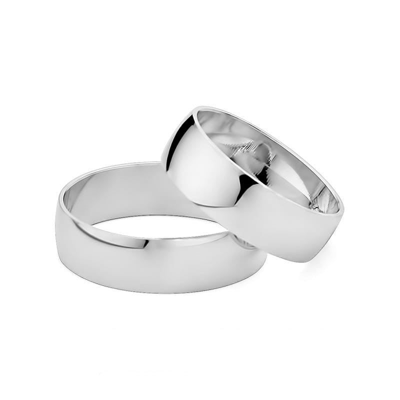 Classic Slightly Rounded Gold Wedding Bands Rings 6mm