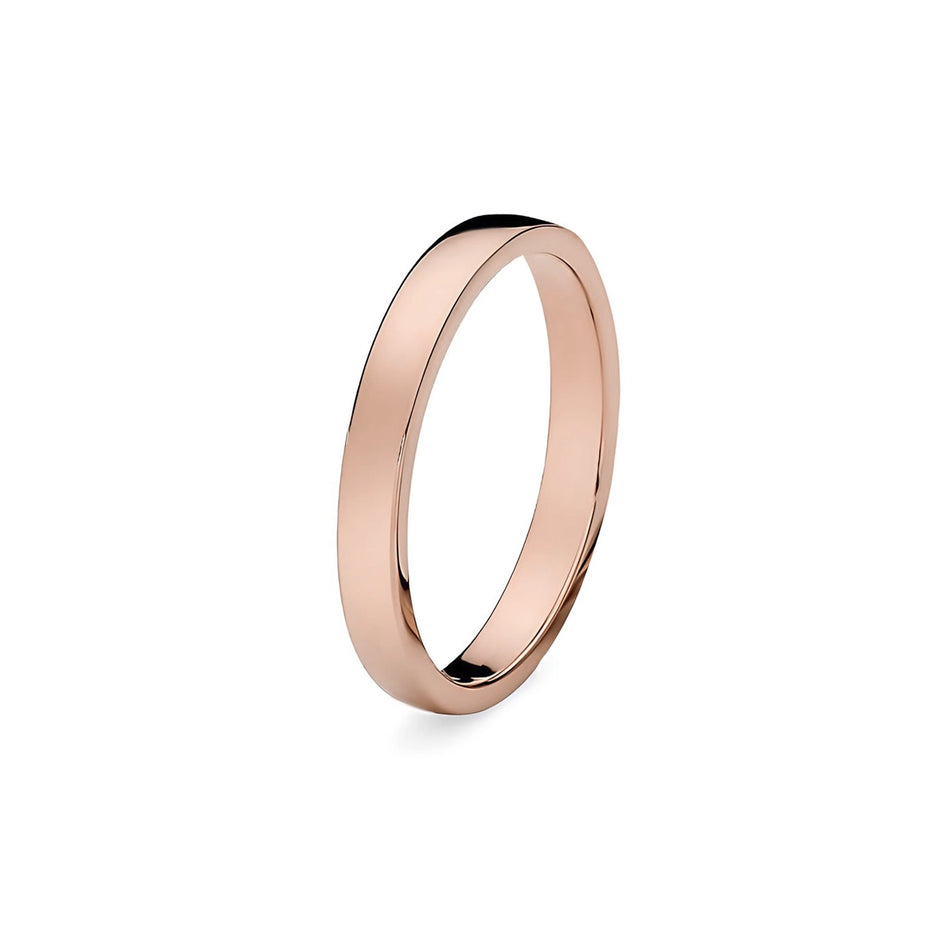Classic Slightly Rounded Single Gold Wedding Band Ring 2mm