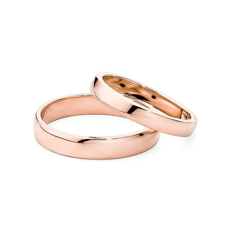 Classic Slightly Rounded Gold Wedding Bands Rings 3 and 4mm