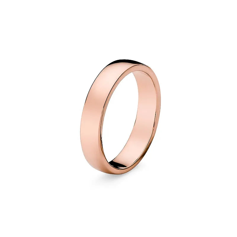 Classic Slightly Rounded Single Gold Wedding Band Ring 4mm