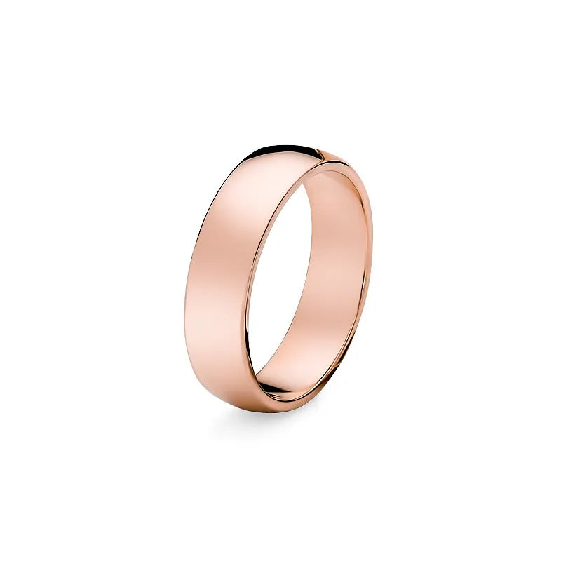 Classic Slightly Rounded Single Gold Wedding Band Ring 5mm