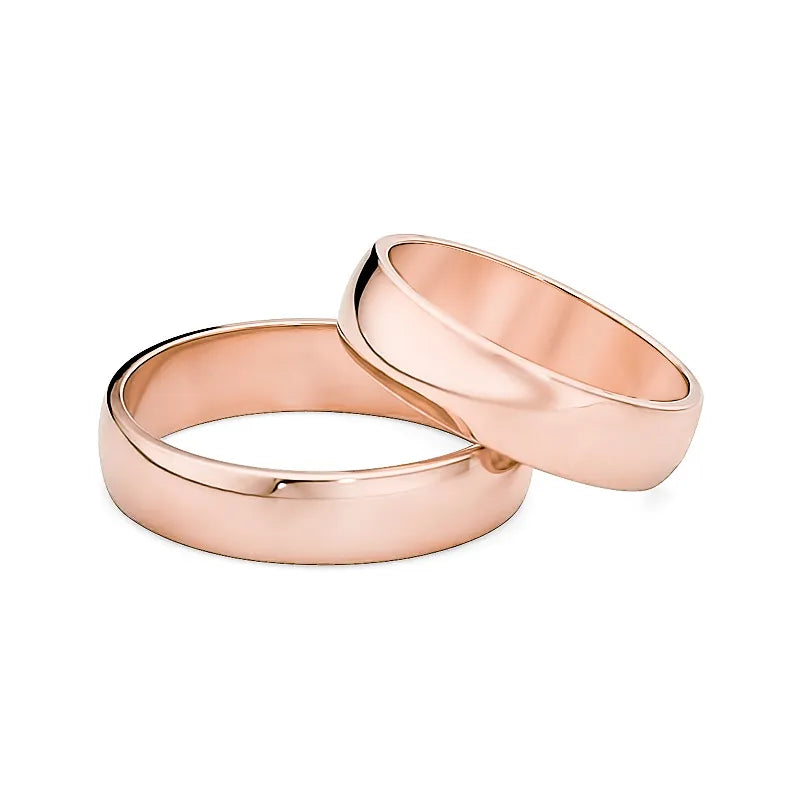 Classic Slightly Rounded Gold Wedding Bands Rings 5mm