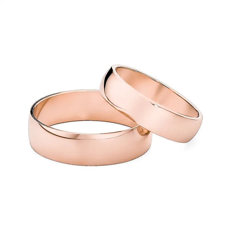 Classic Slightly Rounded Gold Wedding Bands Rings 5 and 6mm