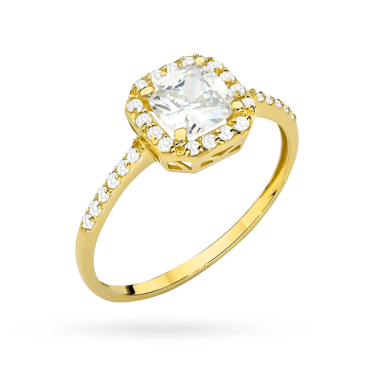 Ring aus 585er Gelbgold mit Zirkonia im Princess Cut