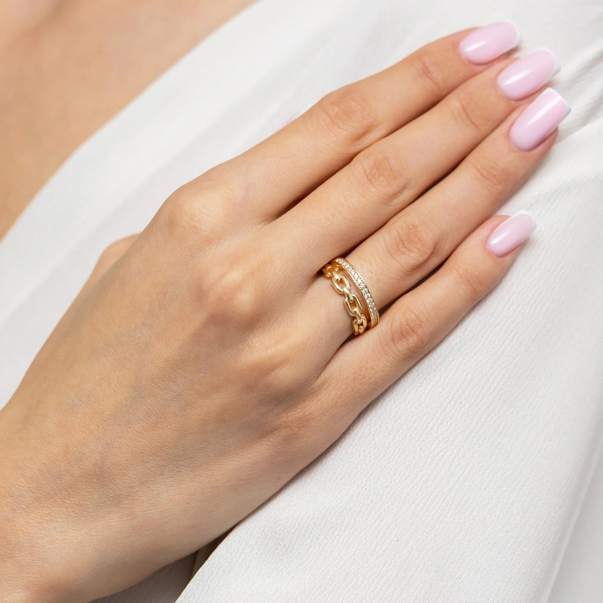 Ring aus 585er Gelbgold mit Zirkonia