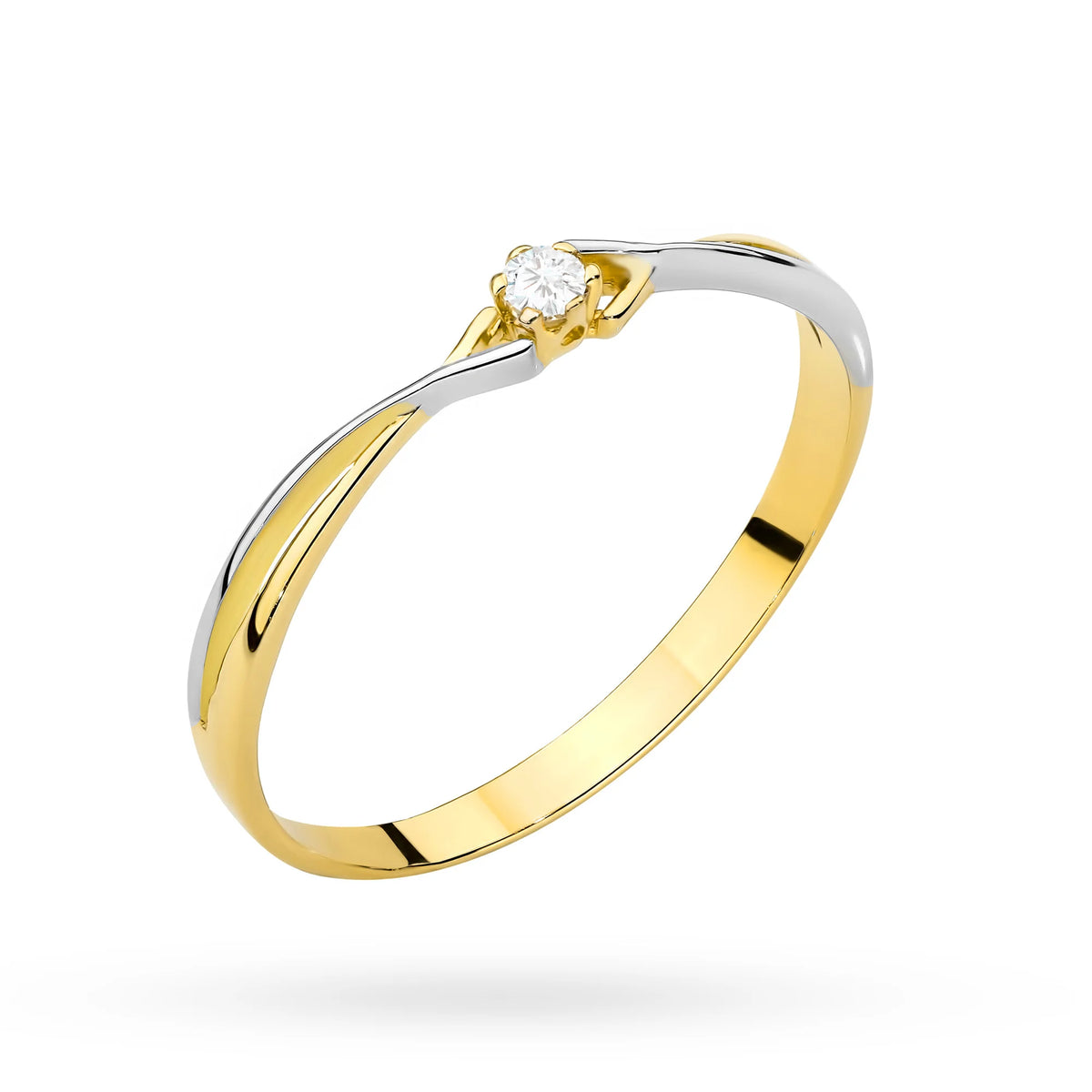 Ring aus 585er Bicolor-Gold mit Zirkonia