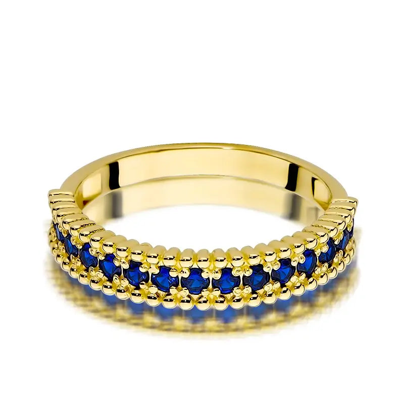 Goldring-Set mit 15 x 0,03 ct Saphiren p004-s0-45