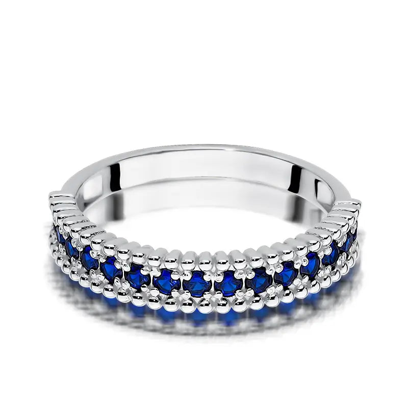 Goldring-Set mit 15 x 0,03 ct Saphiren p004-s0-45