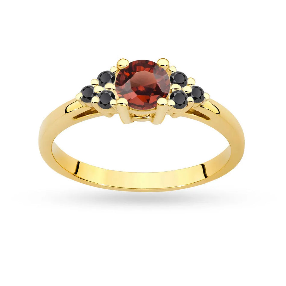 gold-ring-with-garnet-and-black-diamonds-p127