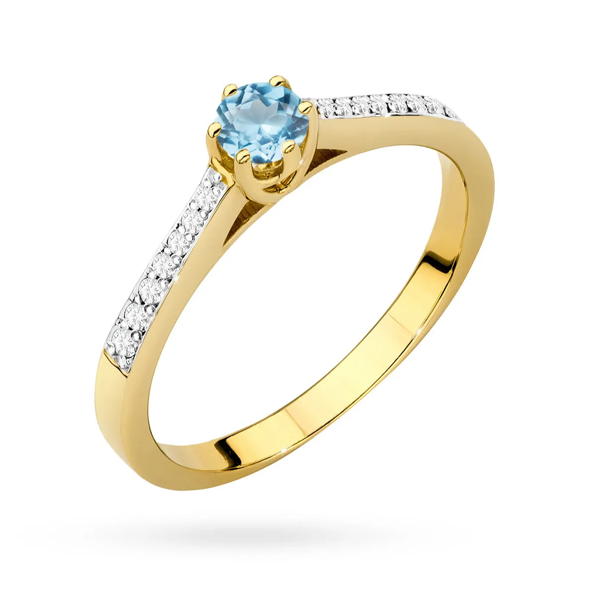 Goldring mit 0,25 ct Topas und 0,092 ct Diamanten p157 585 t0,25