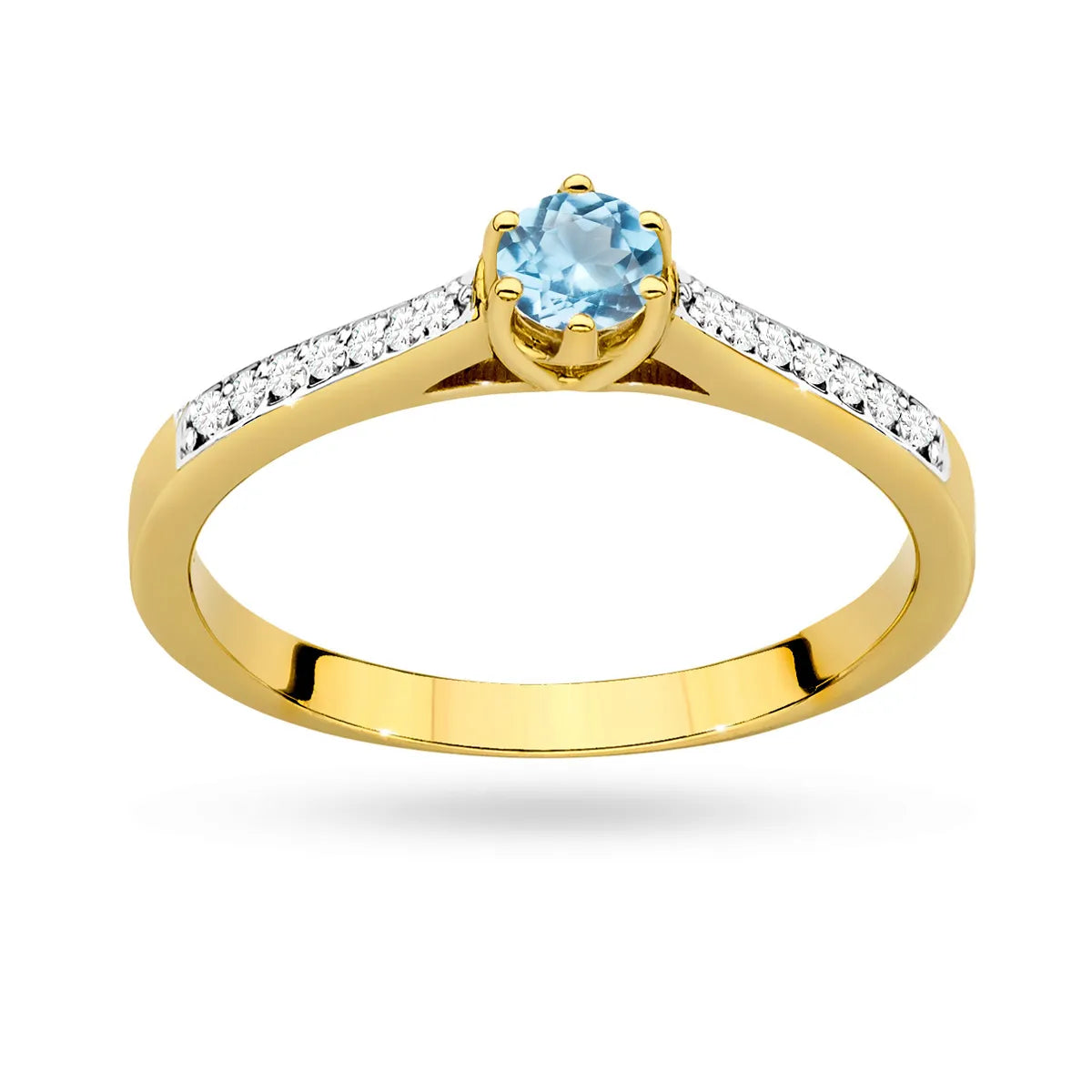 Goldring mit 0,25 ct Topas und 0,092 ct Diamanten p157 585 t0,25