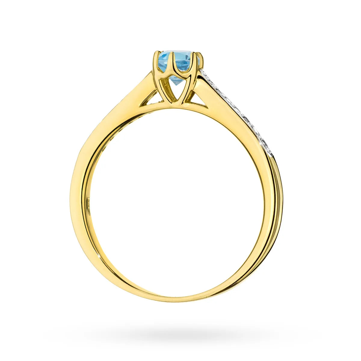 Goldring mit 0,25 ct Topas und 0,092 ct Diamanten p157 585 t0,25