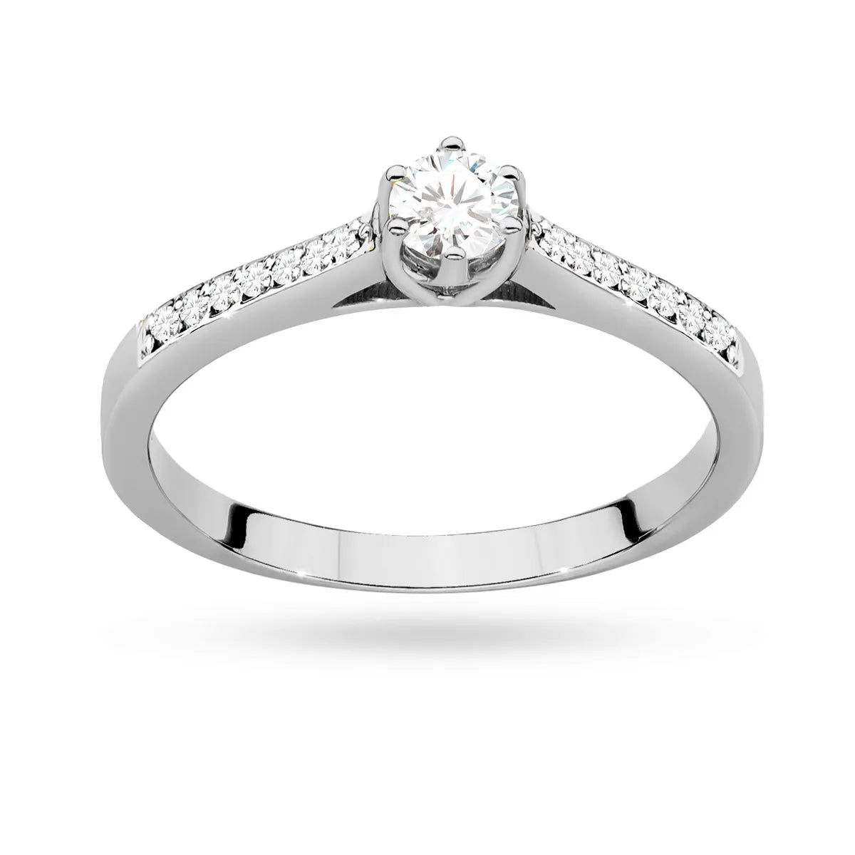 Diamantring zur Verlobung aus 585er Weißgold