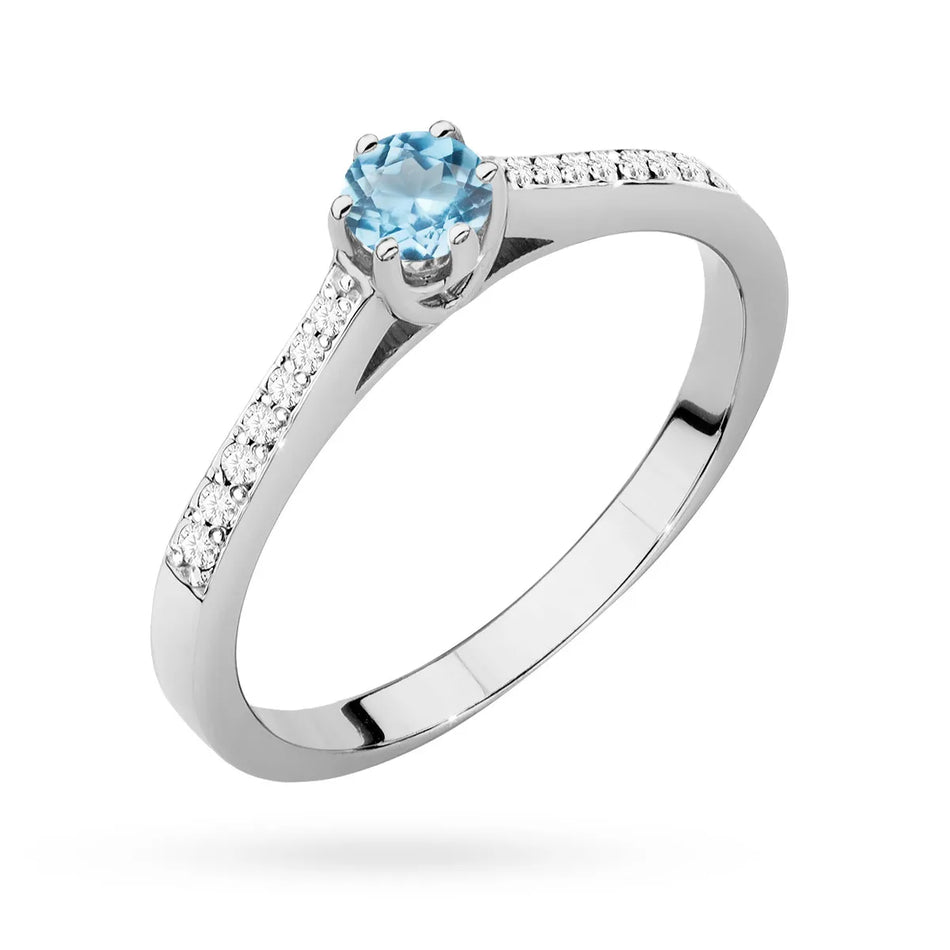 Goldring mit 0,25 ct Topas und 0,092 ct Diamanten p157 585 t0,25