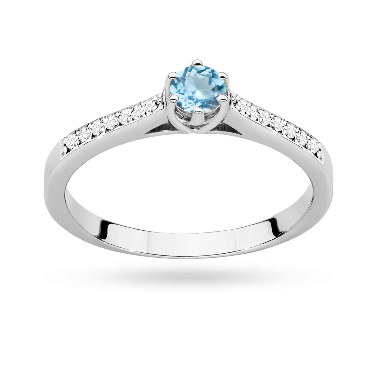 Goldring mit 0,25 ct Topas und 0,092 ct Diamanten p157 585 t0,25