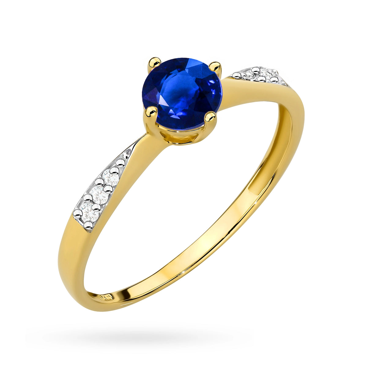 Goldring mit 0,50 ct Saphir und 0,068 ct Diamanten p167-585-s0-50