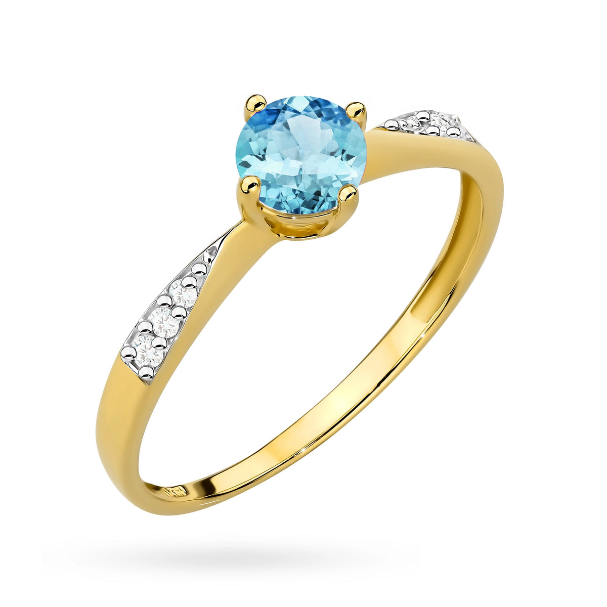 Goldring mit 0,50 ct Topas und 0,068 ct Diamanten p167 585 t0,50