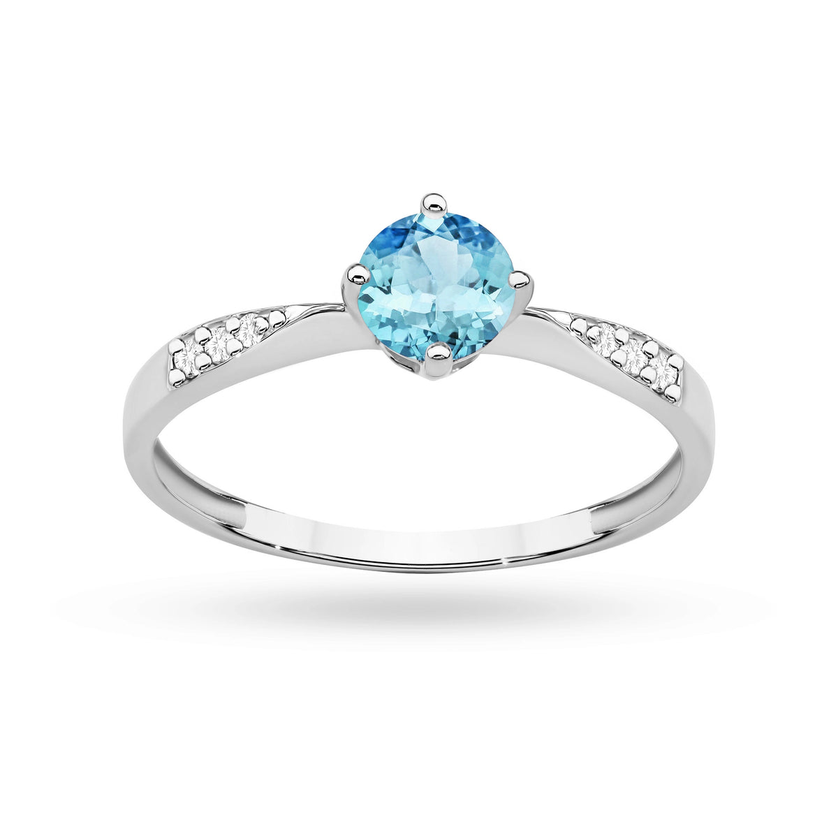 Goldring mit 0,50 ct Topas und 0,068 ct Diamanten p167 585 t0,50