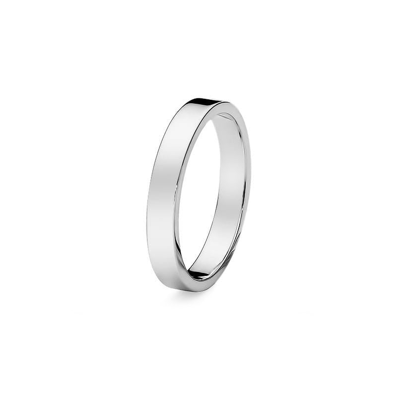 Classic Flat Single Gold Wedding Band Ring 3mm