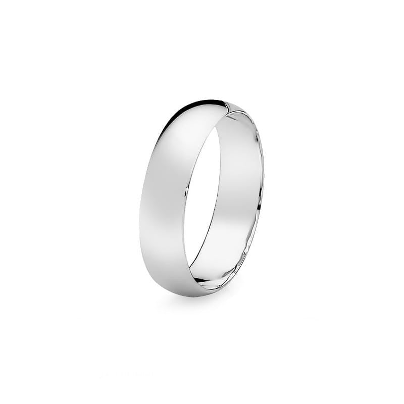 Classic Half-round Single Gold Wedding Band Ring 5mm