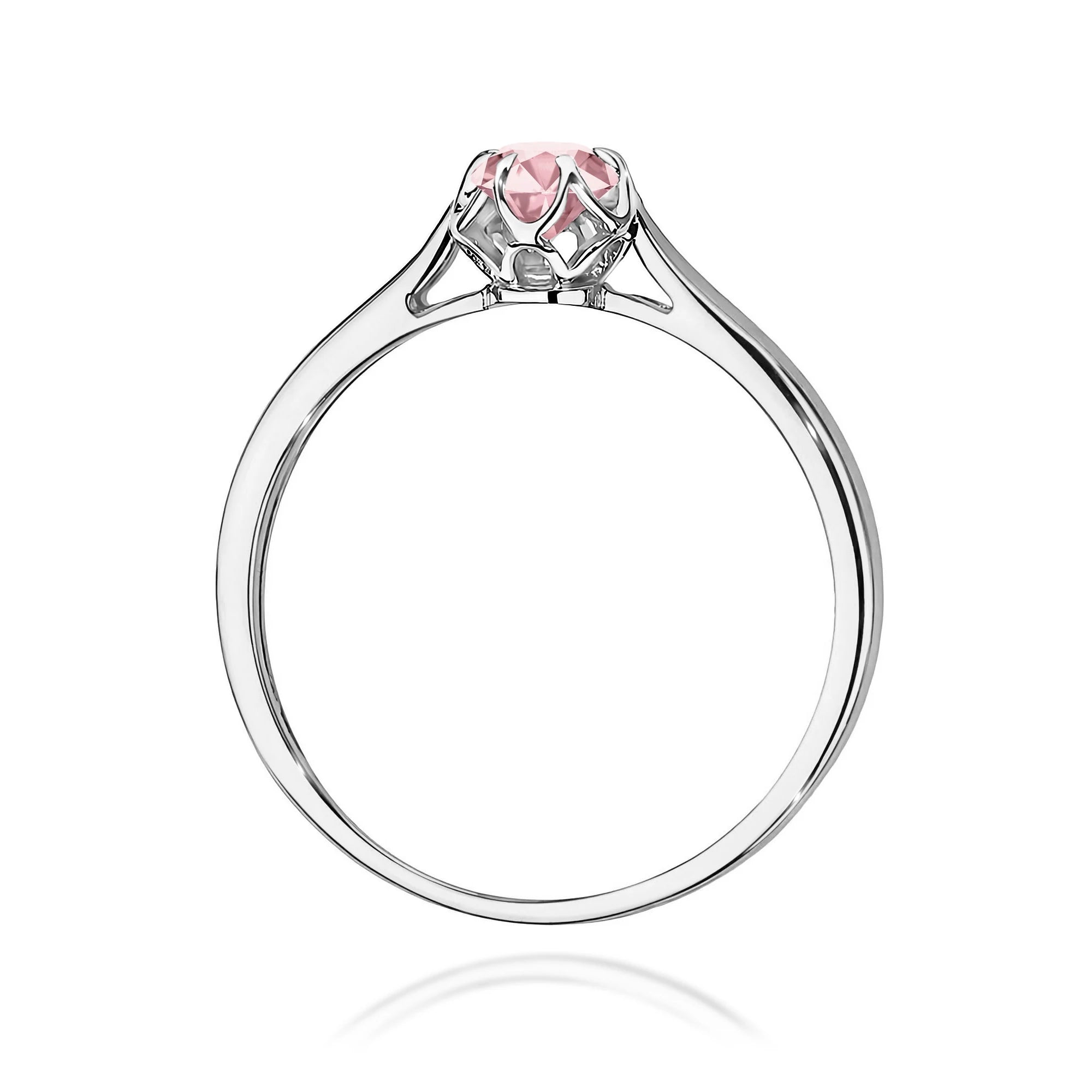 GREMARI 14K (585) White Gold engagement ring with Round 0.15 ct Lab-grown Diamond