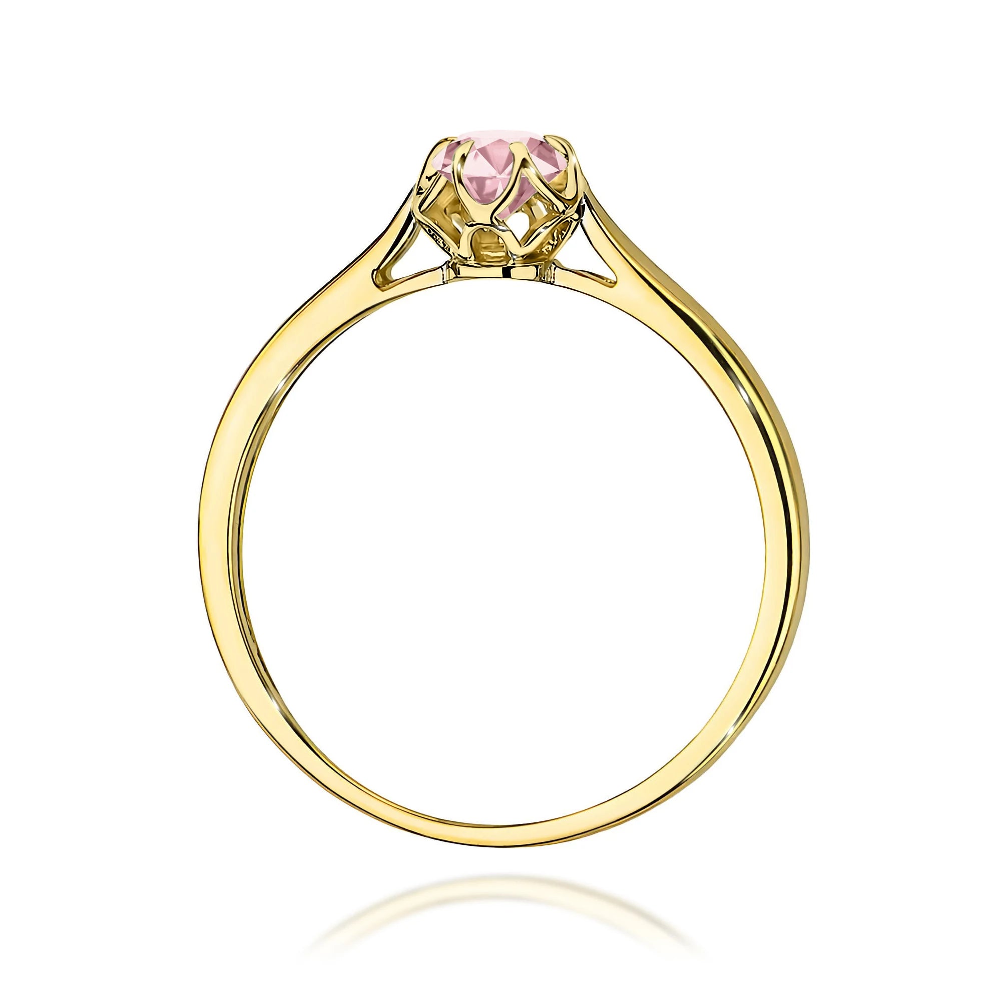 GREMARI 14K (585) Yellow Gold engagement ring with Round 0.15 ct Lab-grown Diamond