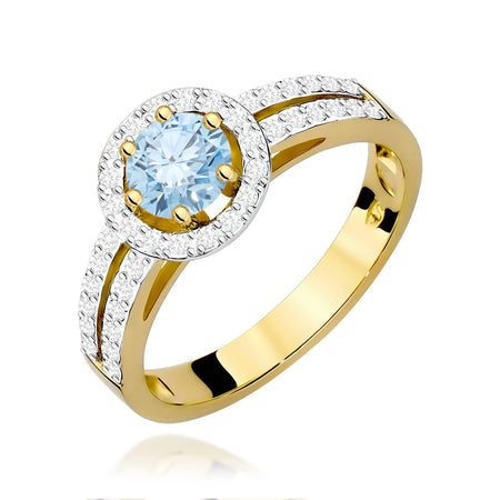 GREMARI Yellow Gold engagement ring with Round 0.50 ct Central and 0.20 ct Sideline Lab-grown Diamonds
