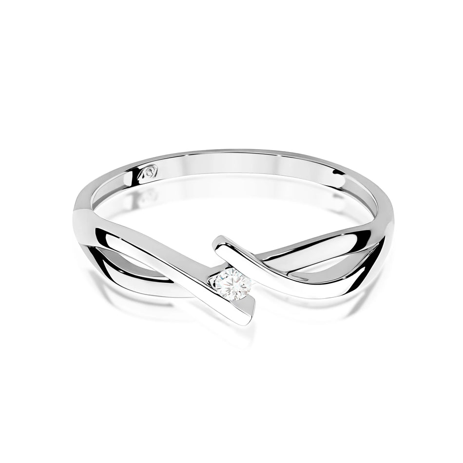 Ring aus Weißgold mit 0,04 ct Diamant