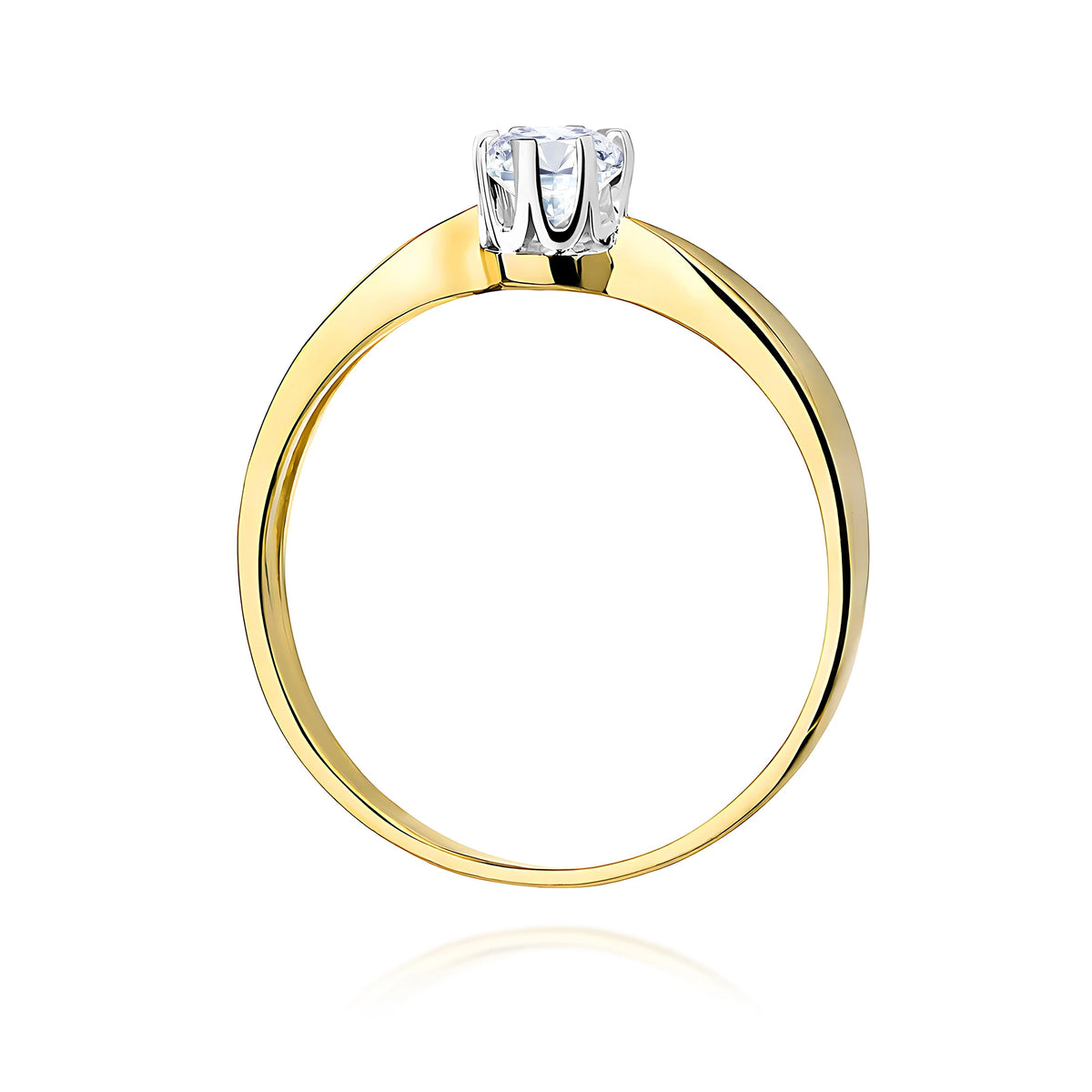 Ring aus Gelbgold mit Labordiamant 0,50 ct Round/Brilliant