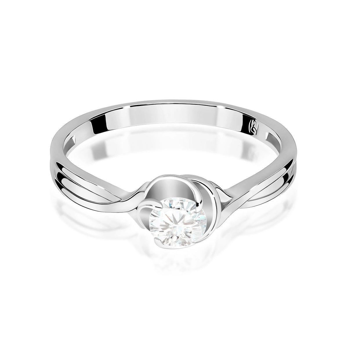 Ring aus Weißgold mit Labordiamant Round/Brilliant, 0,30 ct