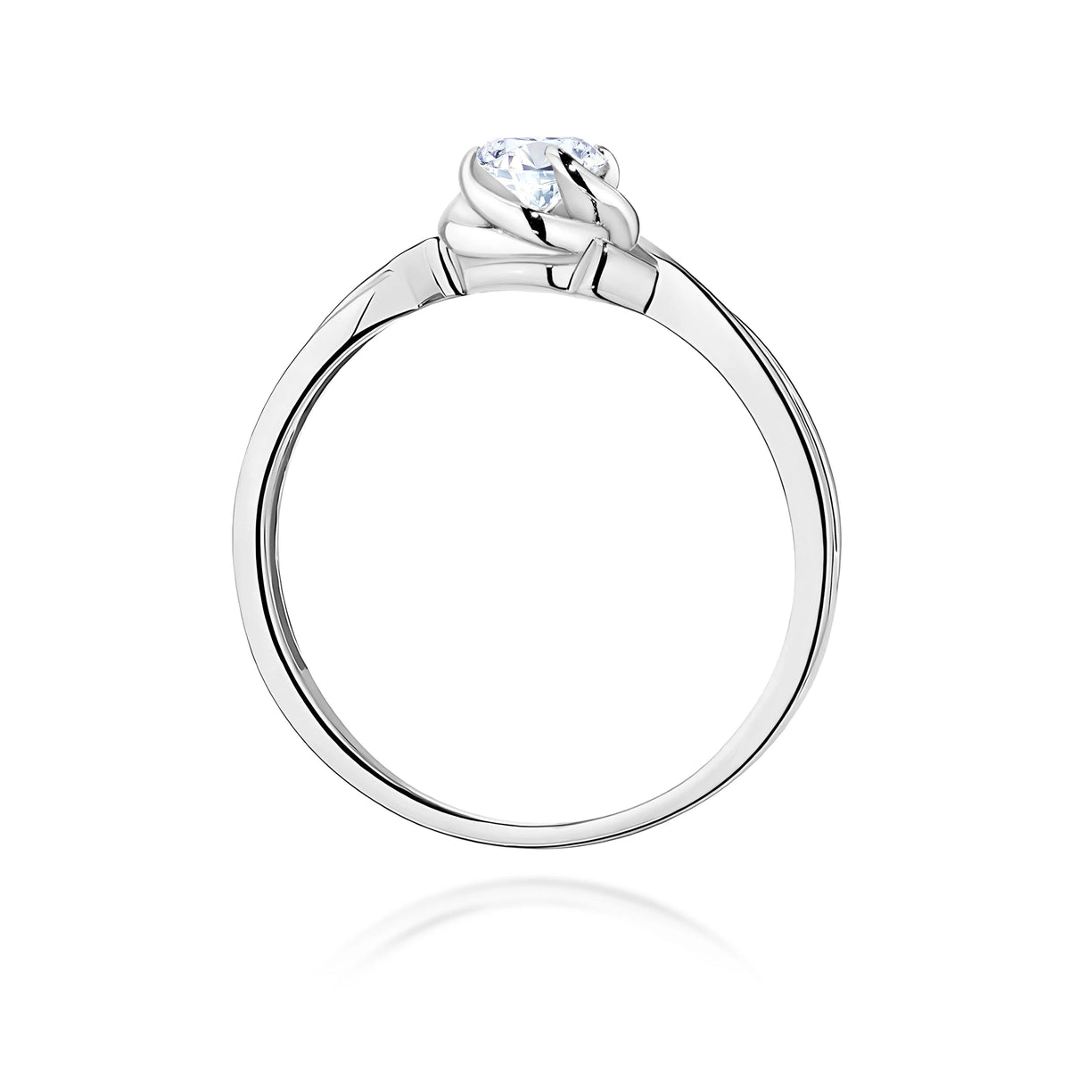 Ring aus Weißgold mit Labordiamant Round/Brilliant, 0,30 ct