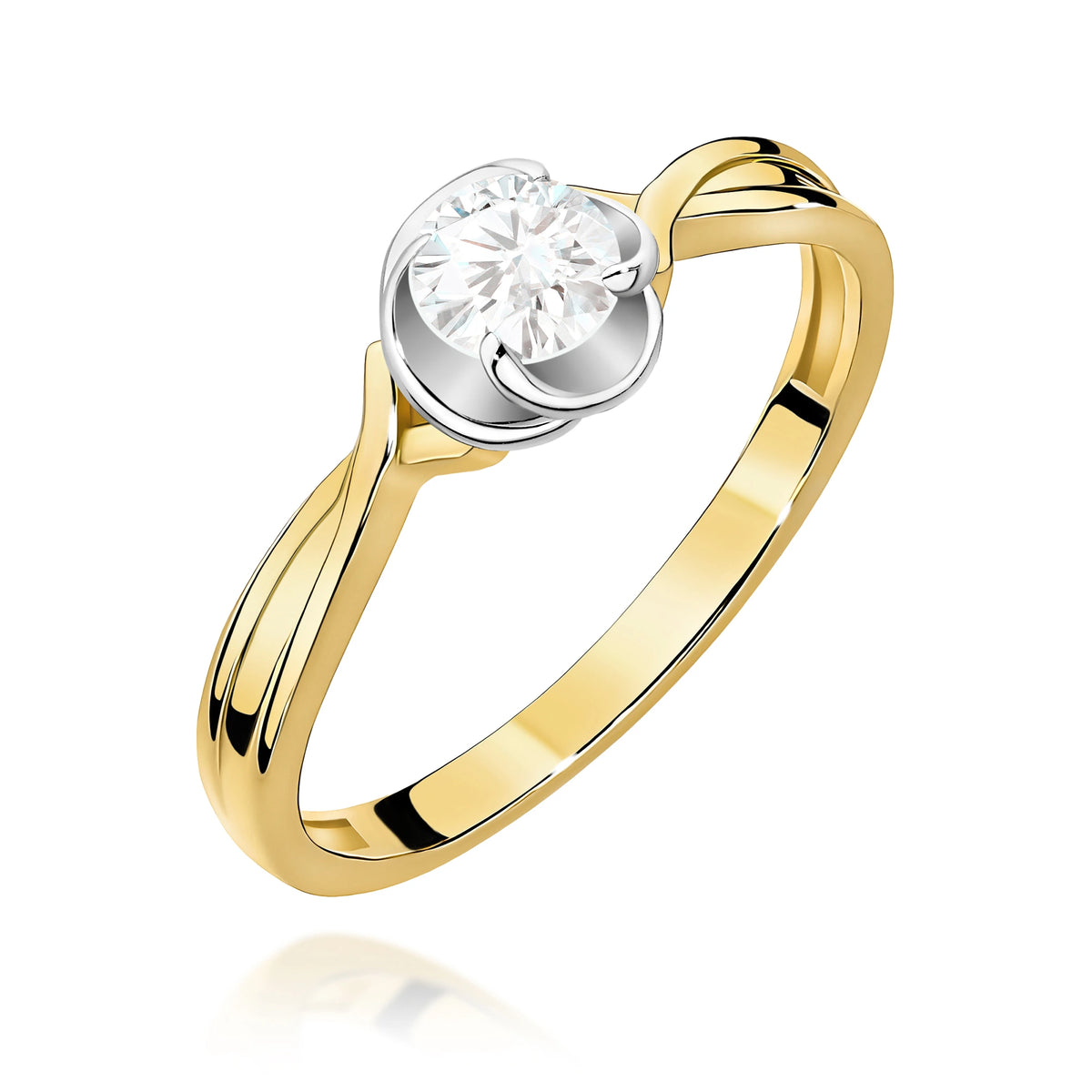 Ring aus Gelbgold mit Labordiamant Round/Brilliant, 0,30 ct