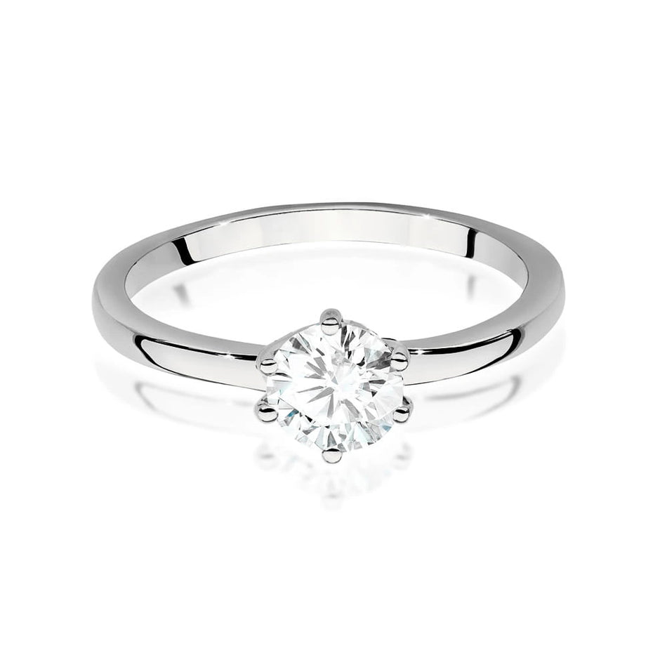 White Gold Ring with Round 0,70ct Lab-grown Diamond