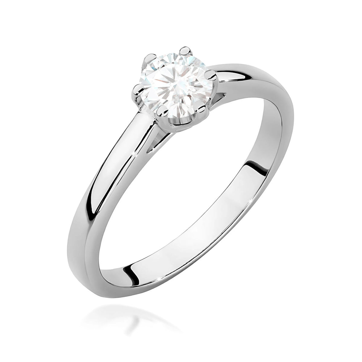 Ring aus Weißgold mit Labordiamant 0,40 ct Round/Brilliant