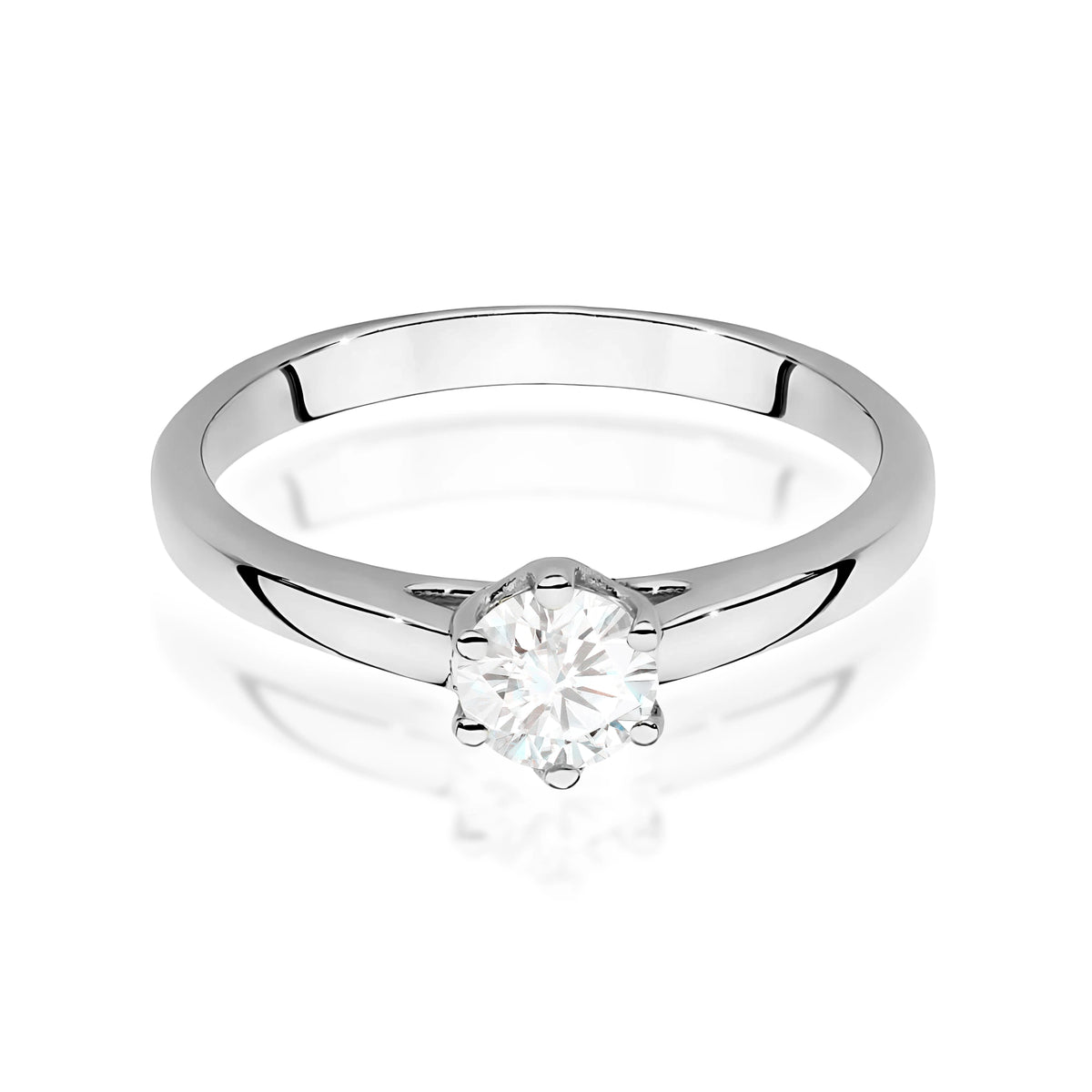 Ring aus Weißgold mit Labordiamant 0,40 ct Round/Brilliant
