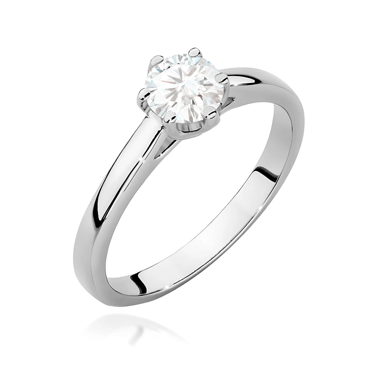 Ring aus Weißgold mit Labordiamant 0,50 ct Round/Brilliant