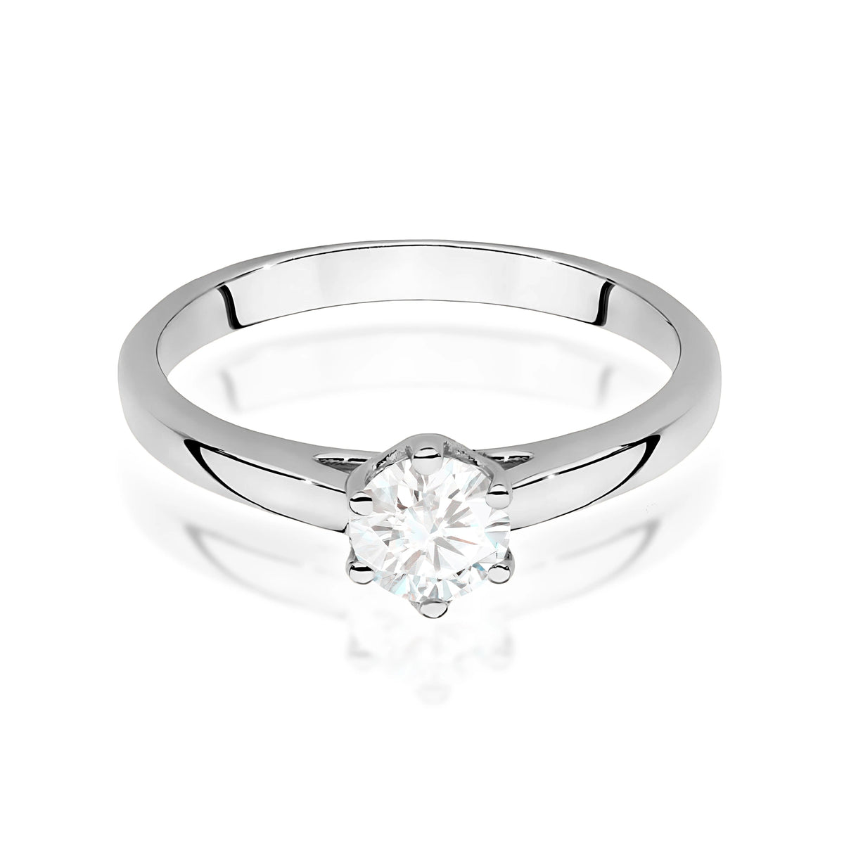 Ring aus Weißgold mit Labordiamant 0,50 ct Round/Brilliant